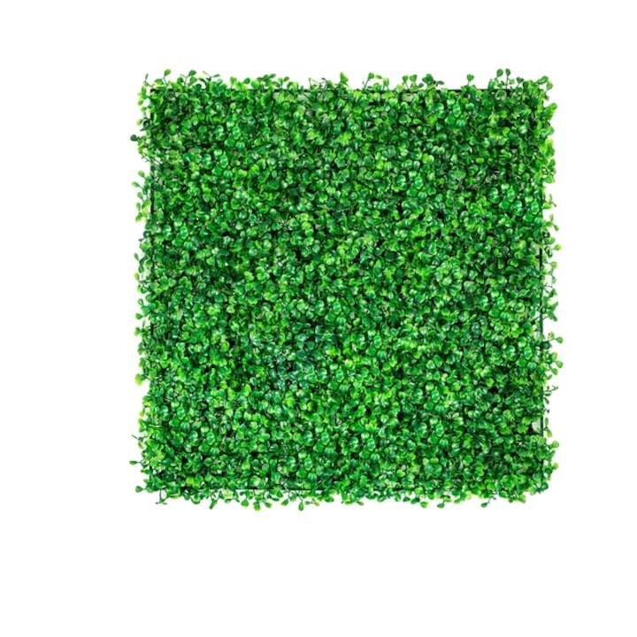 Изкуствени оградни панели от чемшир, зелени, 20x20 инча (50x50 см), устойчиви на атмосферни влияния, 48 броя