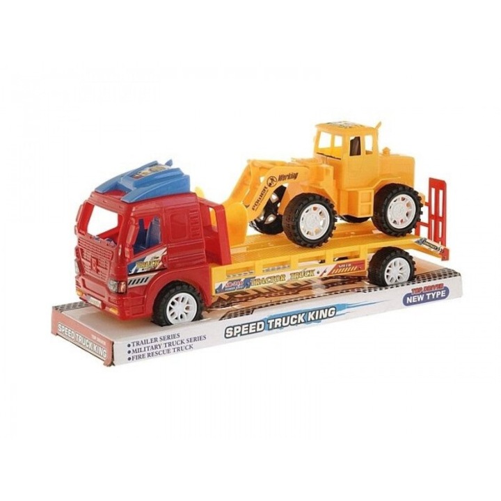 Комплект Автомобил с платформа и багер, ADAR, 29x12.5x8.5см, PVC, 3+ години