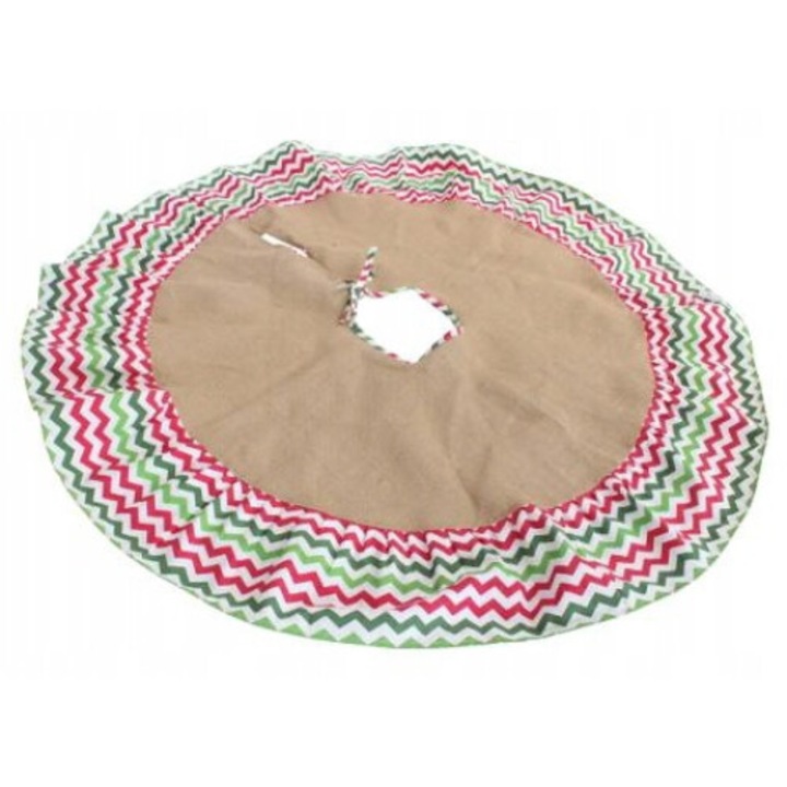 Védőhuzat, Chomik, karácsonyfához, 128cm átmérőjű, szalaggal, tarka