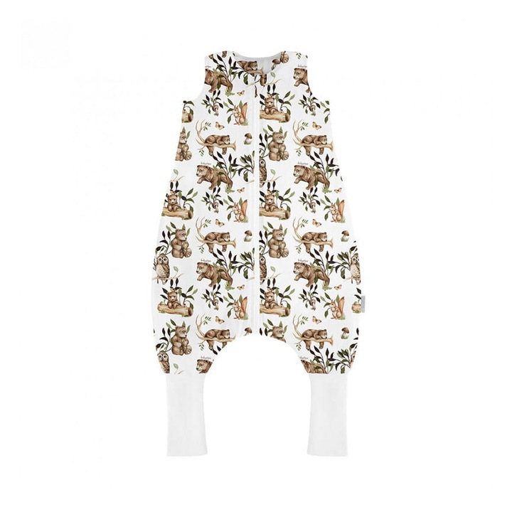 Sac de dormit cu picioare Baby Steps, LIGHT, bumbac, Happy Bear, 1-3 ani