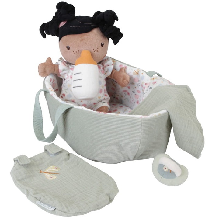 Baba Evi baba szett kiegészítőkkel, Little Dutch, tarka, poliészter/pamut, 16x30,5x13,5cm