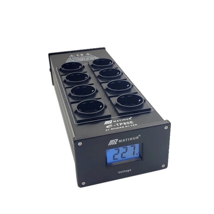 Удължител със защита от пренапрежение, 5 аксесоара, технология с отрицателни йони, 3 настройки на топлината, преносим, MATIHUR e-TP80EH, щепсел EU