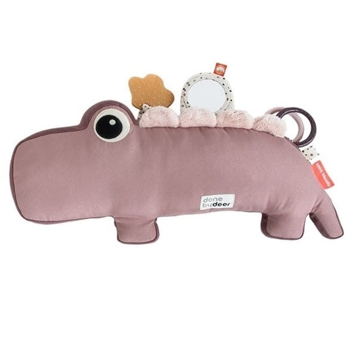 Párna játékokkal, Done by Deer, pamut\poliészter, rózsaszín, 41x18x10cm