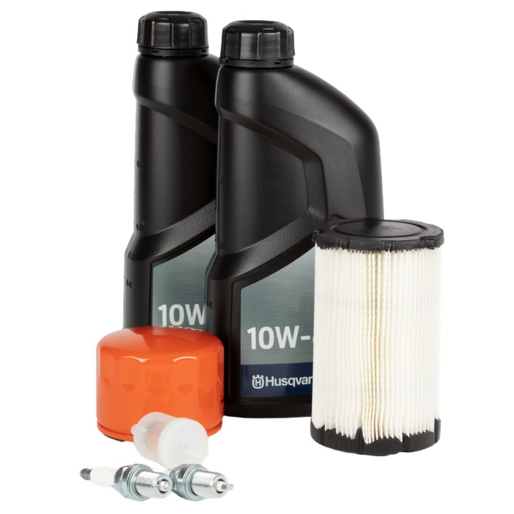 Комплект за поддръжка на двигател Husqvarna, Briggs&Stratton съвместим, 2x масло 10W-40, филтри, многоцветни