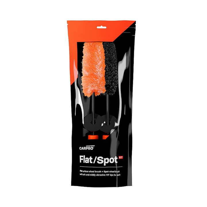Set 2 perii pentru curatarea jantelor CarPro FlatSpot, microfibra de inalta calitate, design metal-free