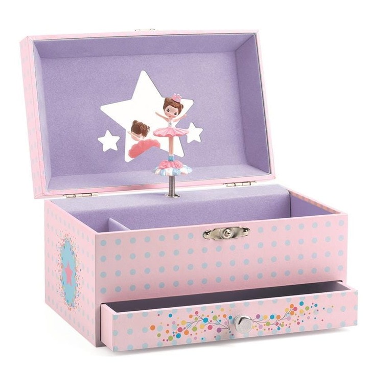 Cutie muzicala, Ballerina Djeco, 17.8x11.3x9.9cm, Multicolor