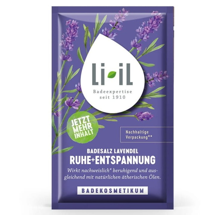 Sare de baie relaxanta cu lavanda, Li-iL, 80g, ingrediente naturale, pentru 1 baie