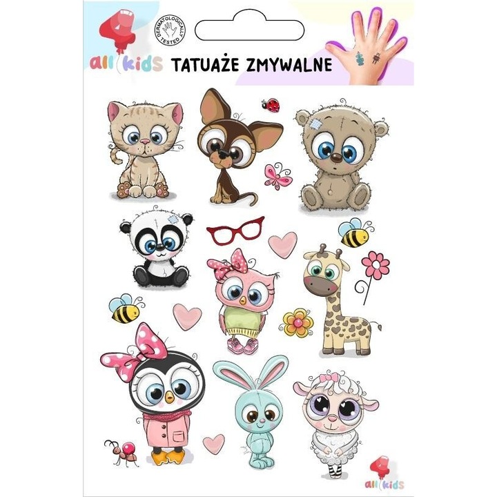 Set tatuaje temporare All4Kids, dermatologic testate, 3+, 151x109mm