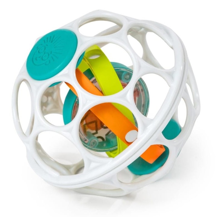 Интерактивна играчка Bright Starts, Oball Grip & Spin, многоцветна, 10 см