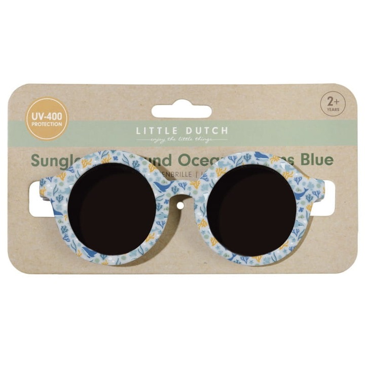 Ochelari de soare copii, Little Dutch, Ocean Dream, protectie UV-400, albastru, 2-5 ani