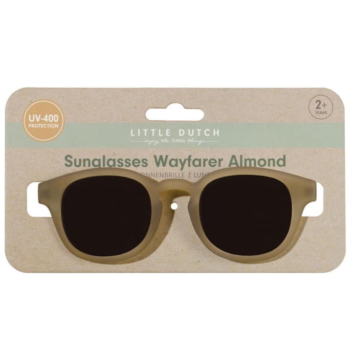 Ochelari de soare copii Little Dutch, UV-400, 2-5 ani, Almond