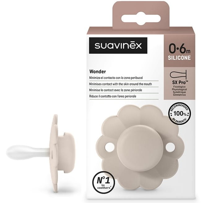 Suavinex Wonder SX Pro, Suzeta Fiziologica Silicon, Mauve Chalk, 0