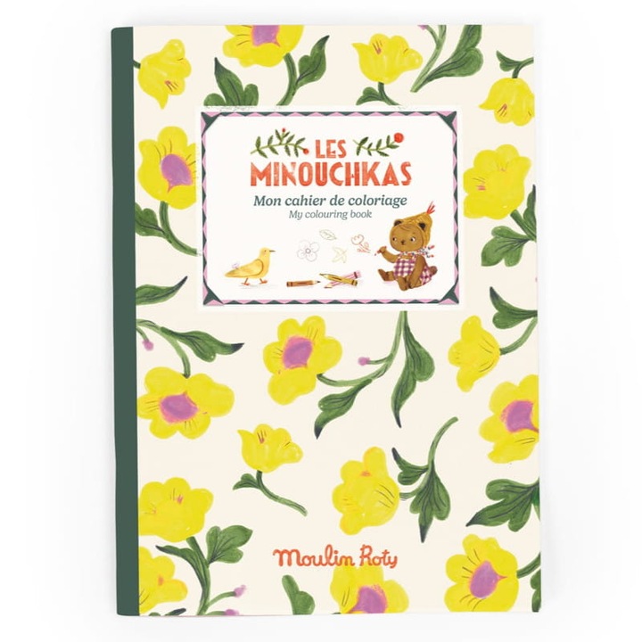 Книжка за оцветяване, Les Minouchkas, Moulin Roty, 36 стр., 3-8 години, 28x20x0.5cm
