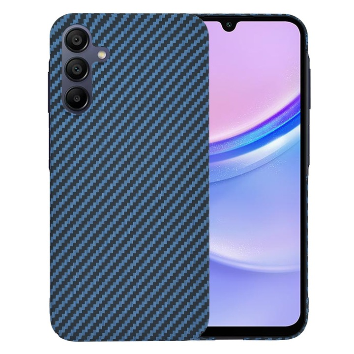 Husa pentru Oppo Reno4 Lite, Carbonite FiberShell, M33, Policarbonat, Cyan