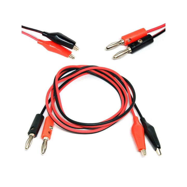 Кабели с щипки тип крокодил към бананови конектори, Elektroweb, 100см