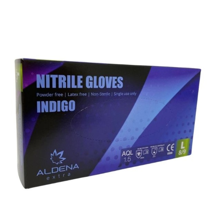 Eldobható nitril ibolya kesztyű L-es méret, 100 db egy dobozban