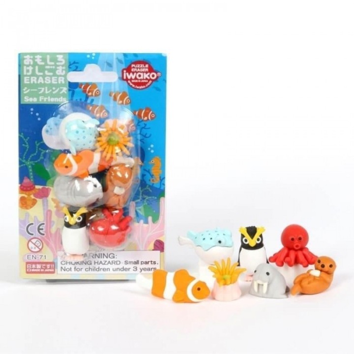 Set 7 radiere WAKO Sea Friends, figurine marine, 93x155mm