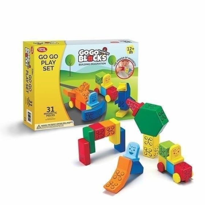 Set de constructie magnetic People Blocks, 31 piese, educational STEAM, multicolor, 290x374 mm