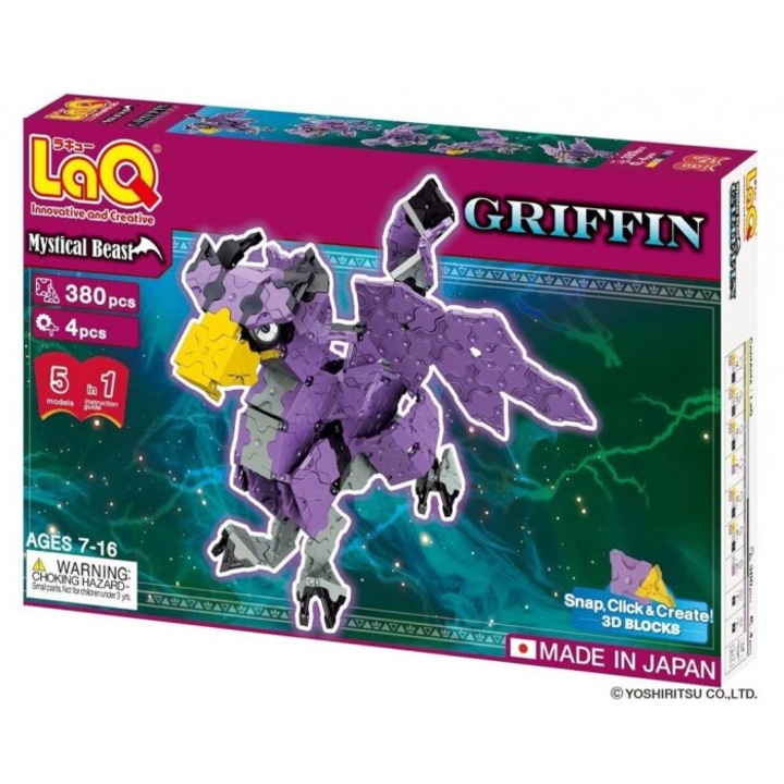 Set de constructie LaQ Mystical Beast Griffin, 380 piese, multicolor, 7+, 163x246 mm