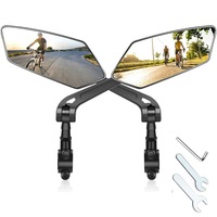 Set 2 oglinzi biciclete, Prixtal, ABS, Universale, Safe Wide AngleHD Rezistent la explozii, reglabil Rotatable, Cu Instrumente de Instalare, Pentru Vehicul Electric/Bicicleta/Motocicleta, Negru
