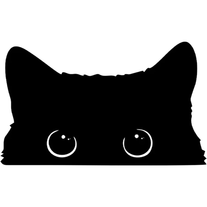 Стикер за задно стъкло на автомобил, Cat Sticker, JENUOS®, 15x9.7cm, черен