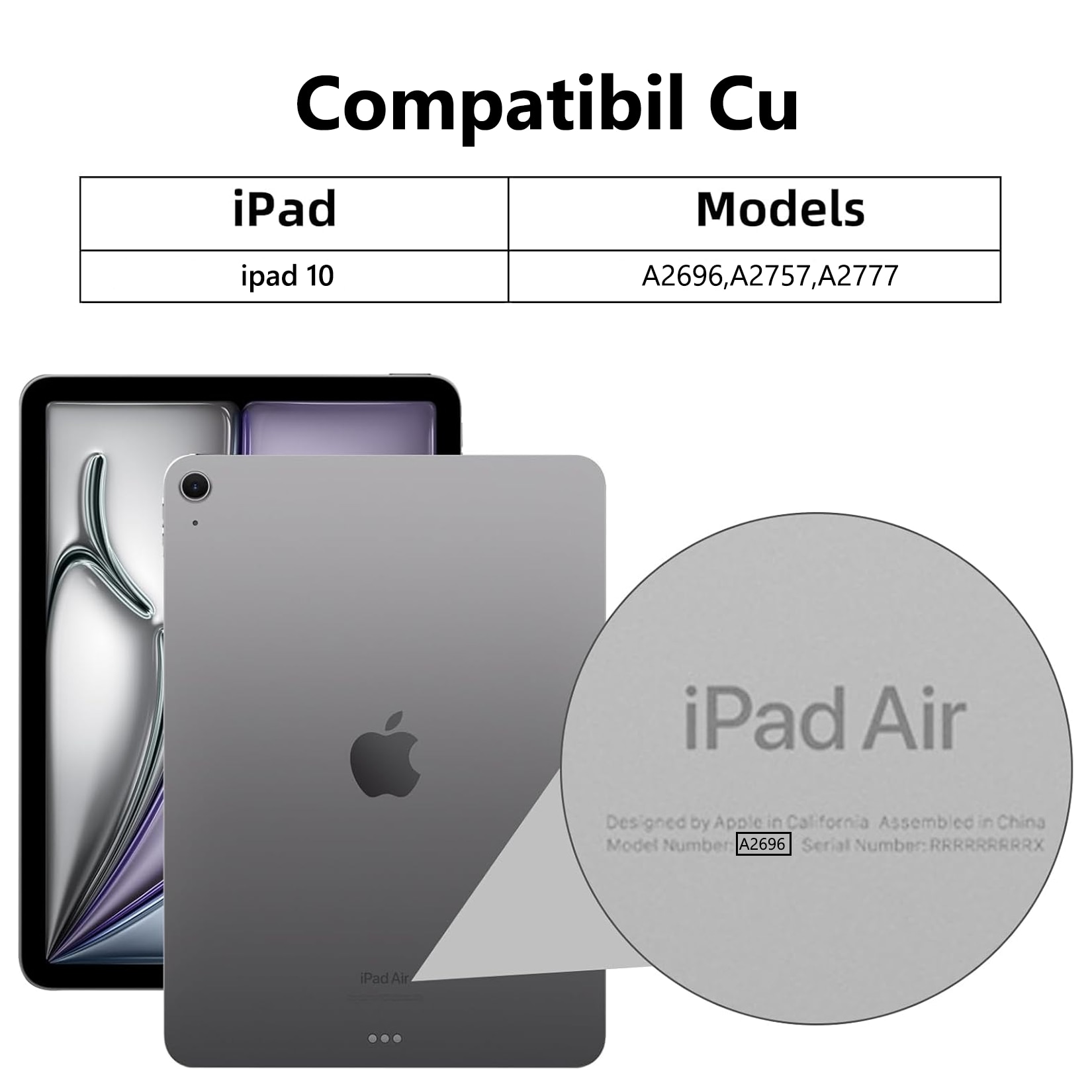 Husa Tech-Protect Smartcase Pen compatibila cu iPad 10.9 inch, suport creion, spate translucid mat, negru, pentru iPad 10th, 2022, Negru