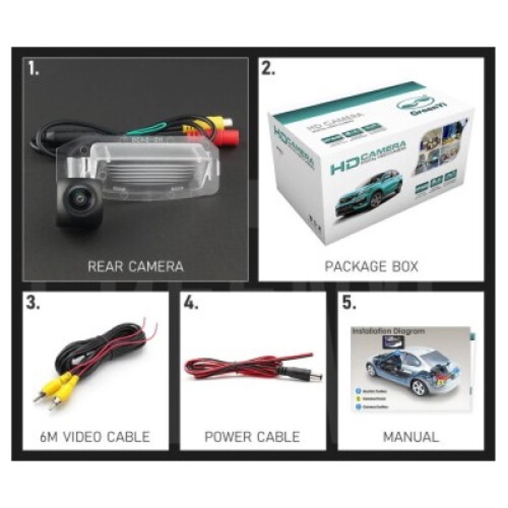 HD tolatókamera, 170 fokos szög StarLight Night Vision Mitsubishi Lancer VIII Sportback, Outlander 2 kamerával