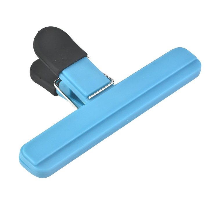 Cleste multifunctional pentru sigilarea pungilor, Leski, plastic, albastru, 15x7.5 cm
