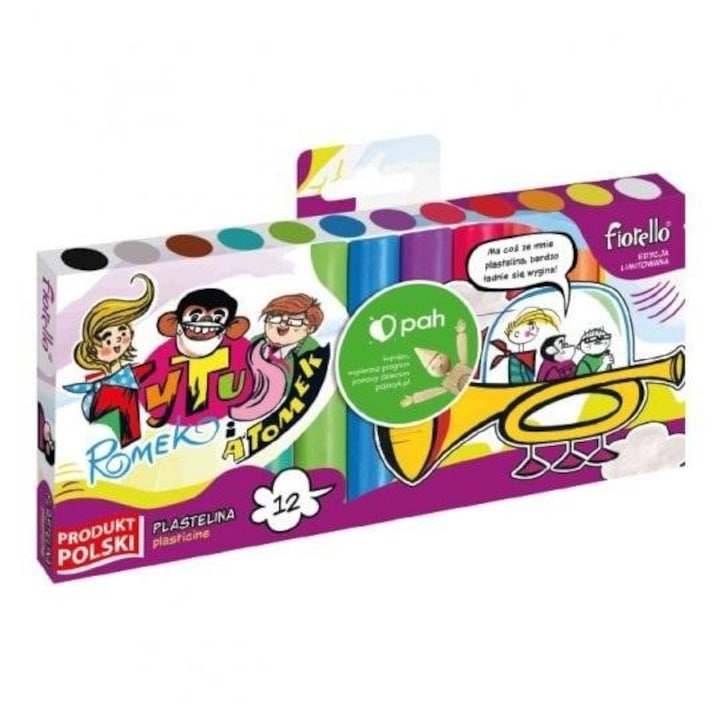 Plastilina, Fiorello, 12 Culori, Textura moale, 200 x 95 mm, Multicolor