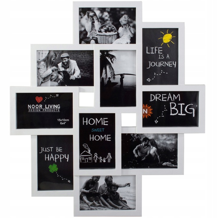 Verk Group 3D képkeret készlet, 10 fényképhez, fehér, 54x49cm