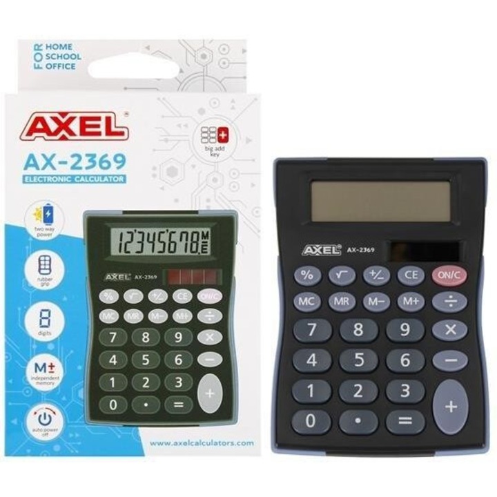 Calculator de birou Axel, 155x101mm, negru