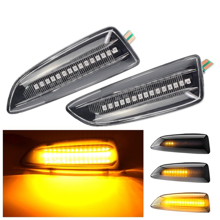Set 2 x Semnalizare Dinamica Secventiala aripa LED compatibile cu : Opel Astra J & K, Crossland X, Grandland, Insignia B, Zafira C