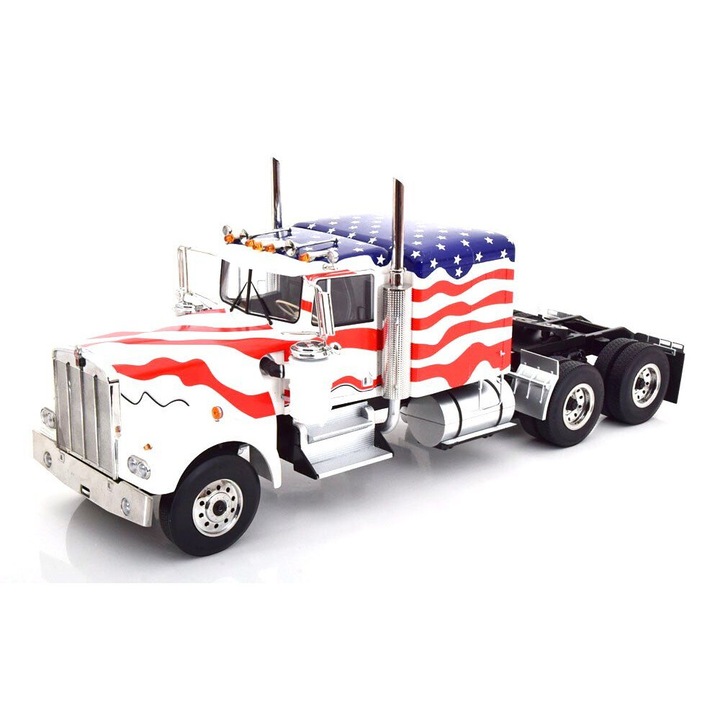 Macheta Camion Kenworth W900 stars and stripes white/red/blue - 1/18 Road Kings