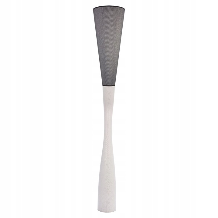 Lampadar Hellux CHINKA, lemn de stejar, abajur bumbac, alb, 160x25cm