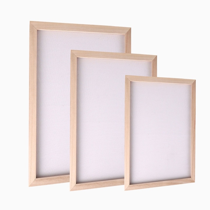 Set de 3 Rame, Lemn Natural, Multicolor, 15x18cm, 20x20cm, 20x30cm