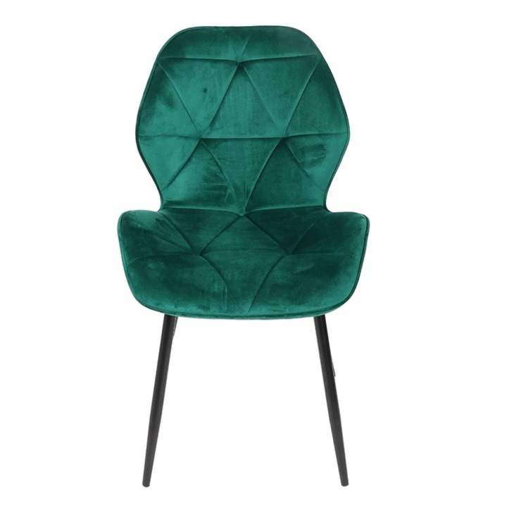 Kordas fix konyha/nappali szék kárpitozott, fekete fém+zöld szövet