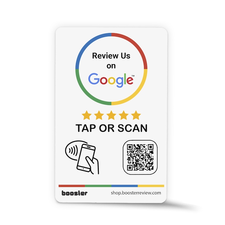 Google Review Tap Matrica: Smart Tap NFC és QR, Instant Review Matrica 1-Pack