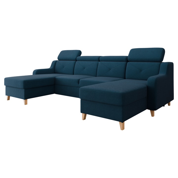 Coltar cu functie de dormit Oreloni U, MIRJAN24, bleumarin, 165x286x82