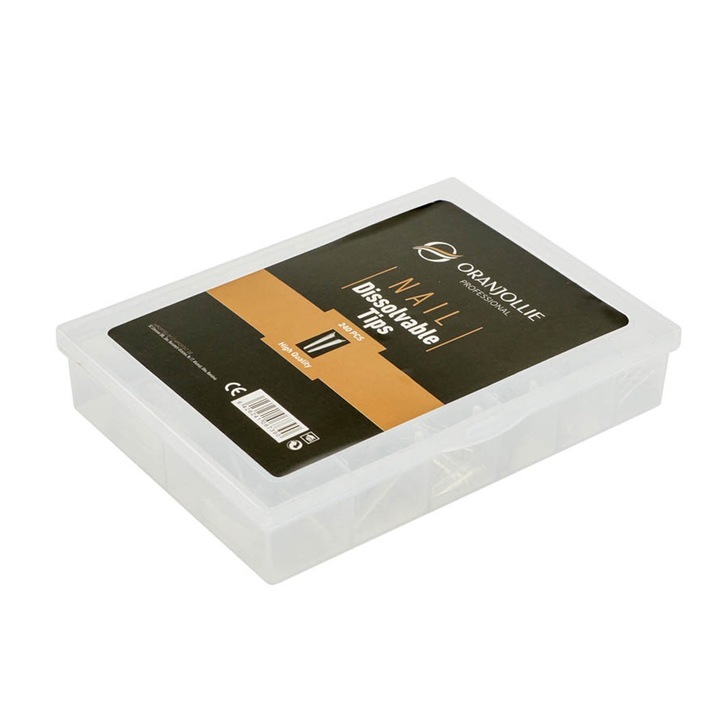 Set 240 Tips-uri unghii dizolvabile, 12 Marimi, Tip Balerina cu sant mic