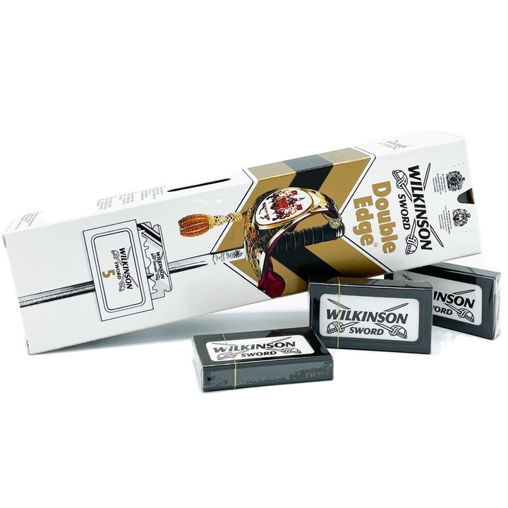 Set lame barbierit Wilkinson Sword Double Edge, 5 bucati, inox