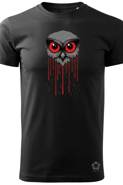 Magnolion Bagoly fantázia v4 férfi póló, Fekete, M