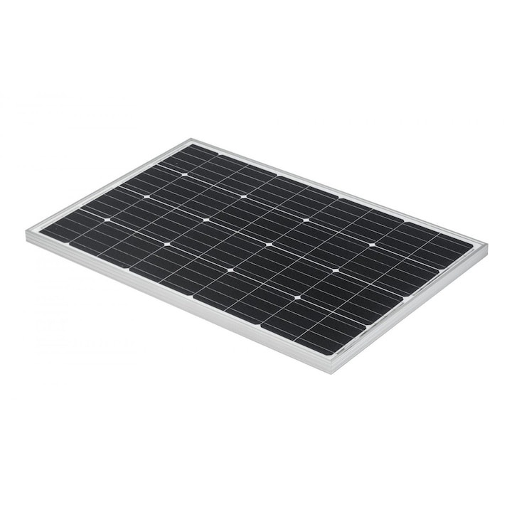 Panou solar fotovoltaic, 100W, monocristalin, pentru sisteme solare cu panouri fotovoltaice, cu cablu de conectare, substrat de siliciu, negru