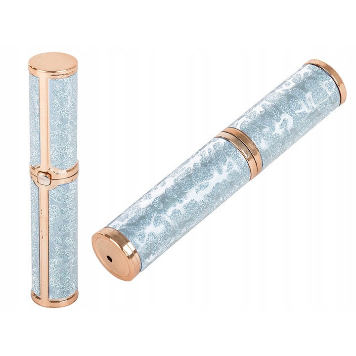 Trimmer elegant pentru sprancene si par facial cu LED, pentru femei, culoare albastra