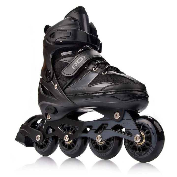 Meteor Rox állítható görkorcsolya, 3 az 1-ben zárrendszer, fekete, 34-37