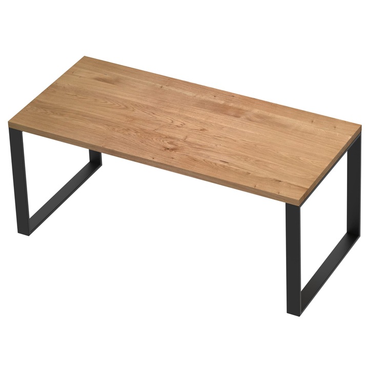 STANDARD steybl asztal, tölgyfa lap, matt fekete, 160x80x75cm