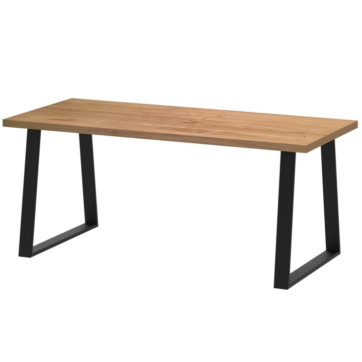 Steybl T-RAPEZY asztal, tölgyfa lap, matt fekete, 120x80x75cm