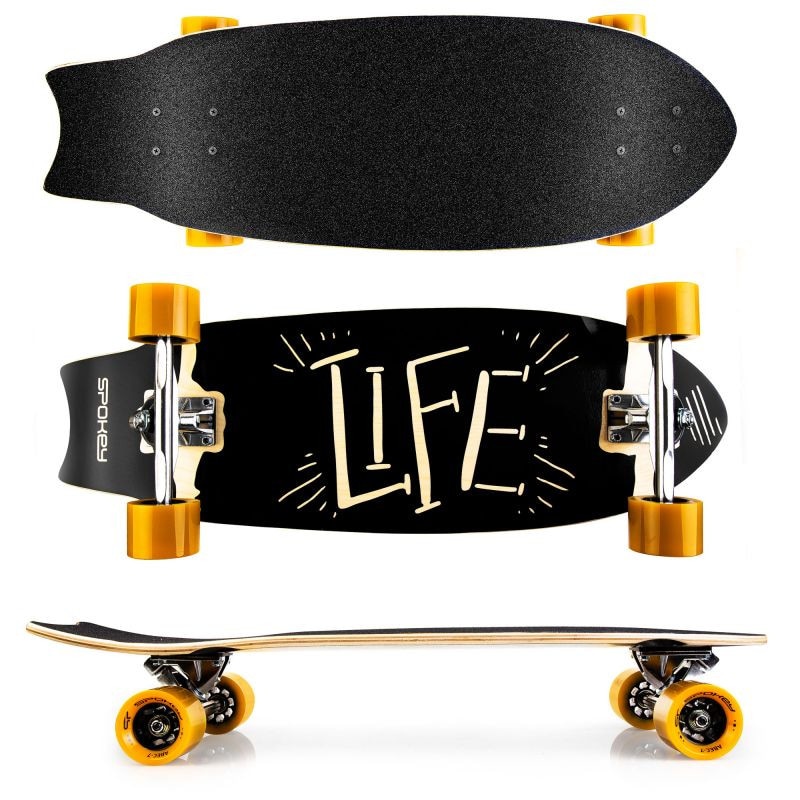 Skateboard Spokey LIFE, 7 straturi de artar canadian, roti