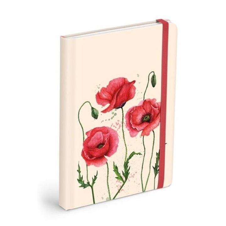 Caiet cu elastic, MFP, roz, model mac, 120 file netede, 130x180mm