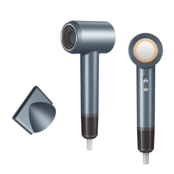 Класически и туристически сешоар, 1400W, 3 температурни степени, йонна технология, нисък шум, син