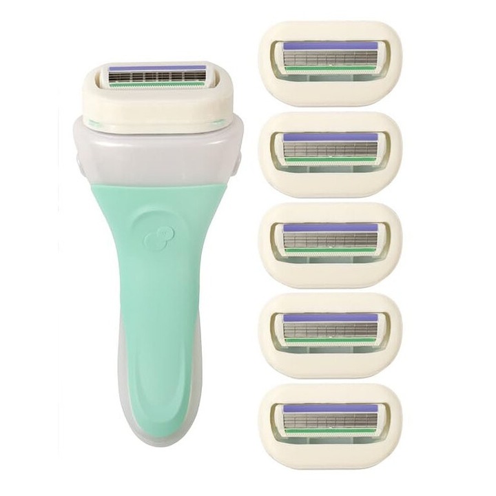 Комплект самобръсначка Wilkinson Intuition Sensitive Care, 1 дръжка, 6 ножчета, хипоалергична, без аромат, многоцветен